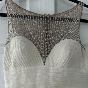 Beautiful Aidan Mattox Ivory Beaded Gown